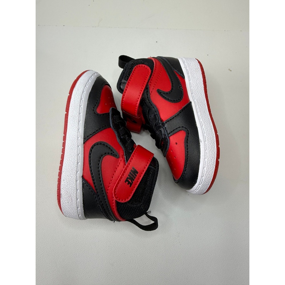 Nike Court Borough Mid 2 Toddler Red Black Sneakers CD7784-601 Size 4C NWB - Picture 3 of 9